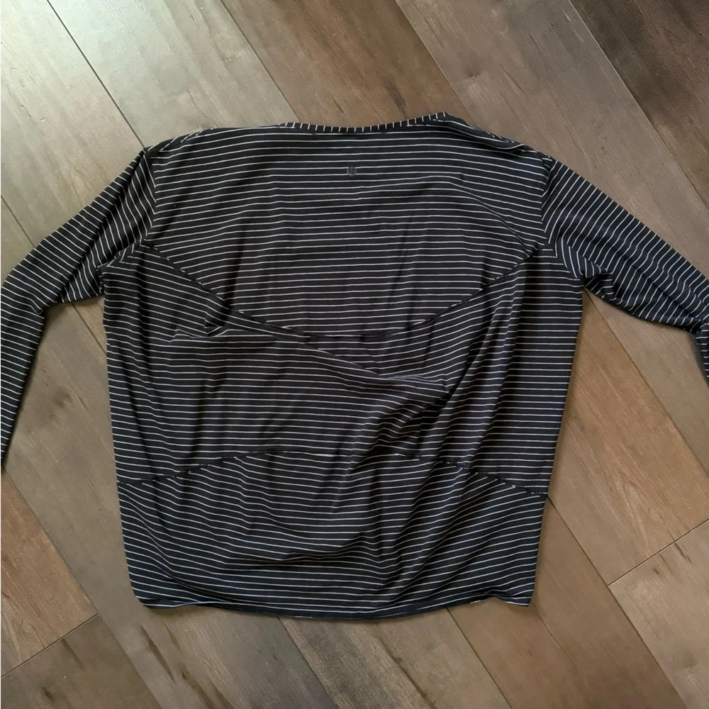 lululemon athletica Black and White Striped Long Sleeve Tee